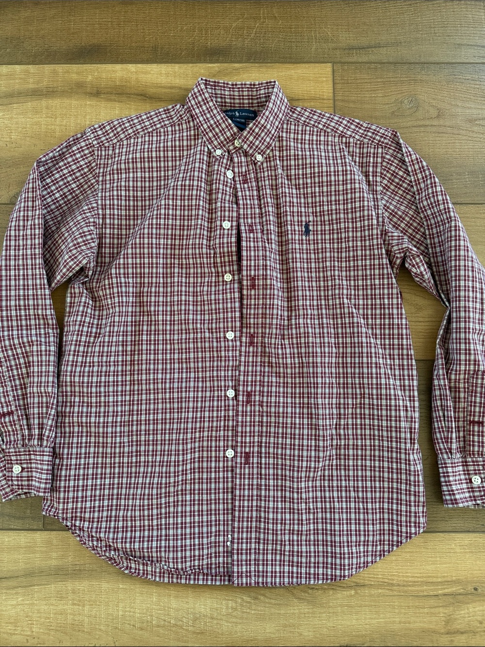 Polo by Ralph Lauren Red and White Plaid Button-Down Shirt 16/18